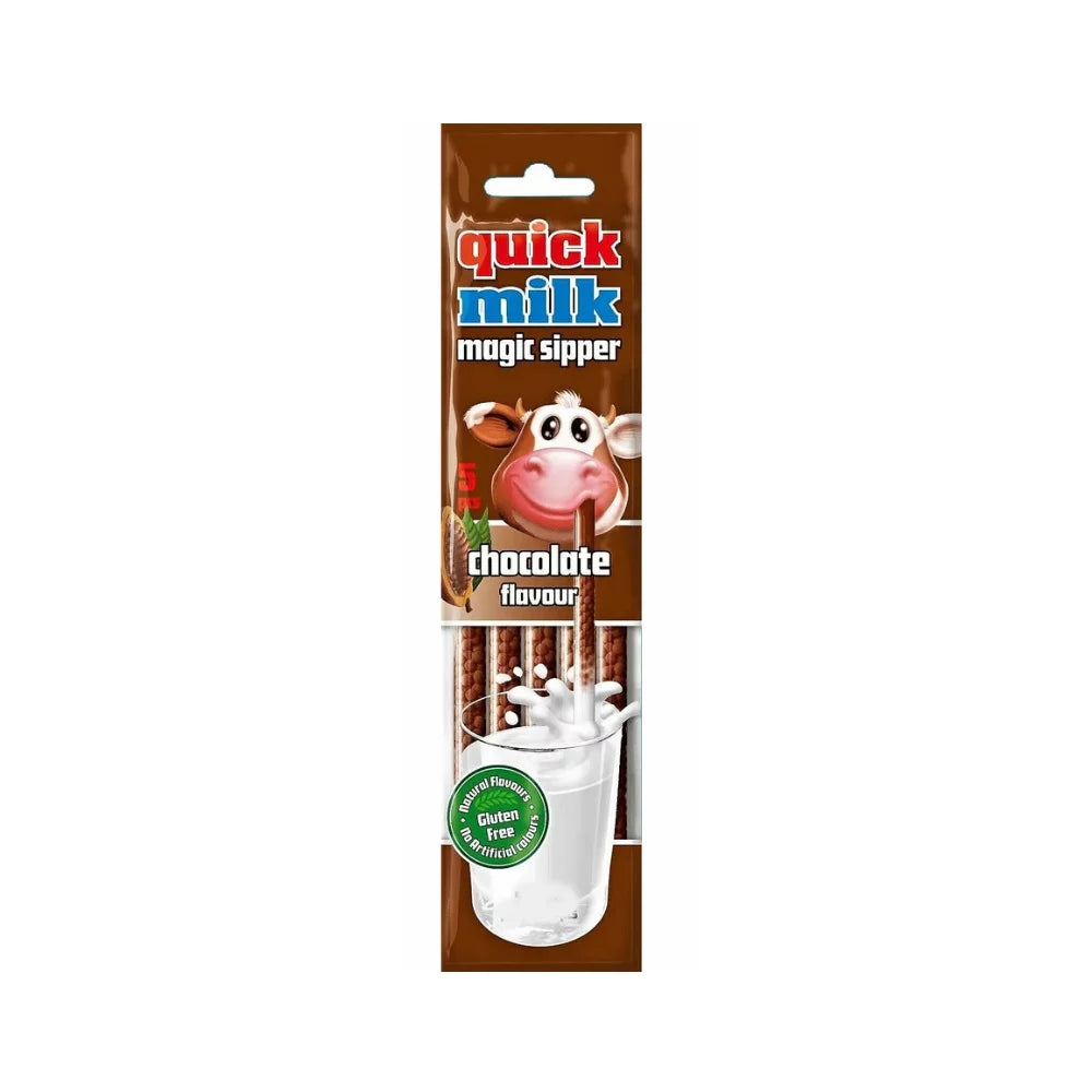 Quick Milk - Strohhalme mit Geschmack - Chocolate - 5er Packung 30g