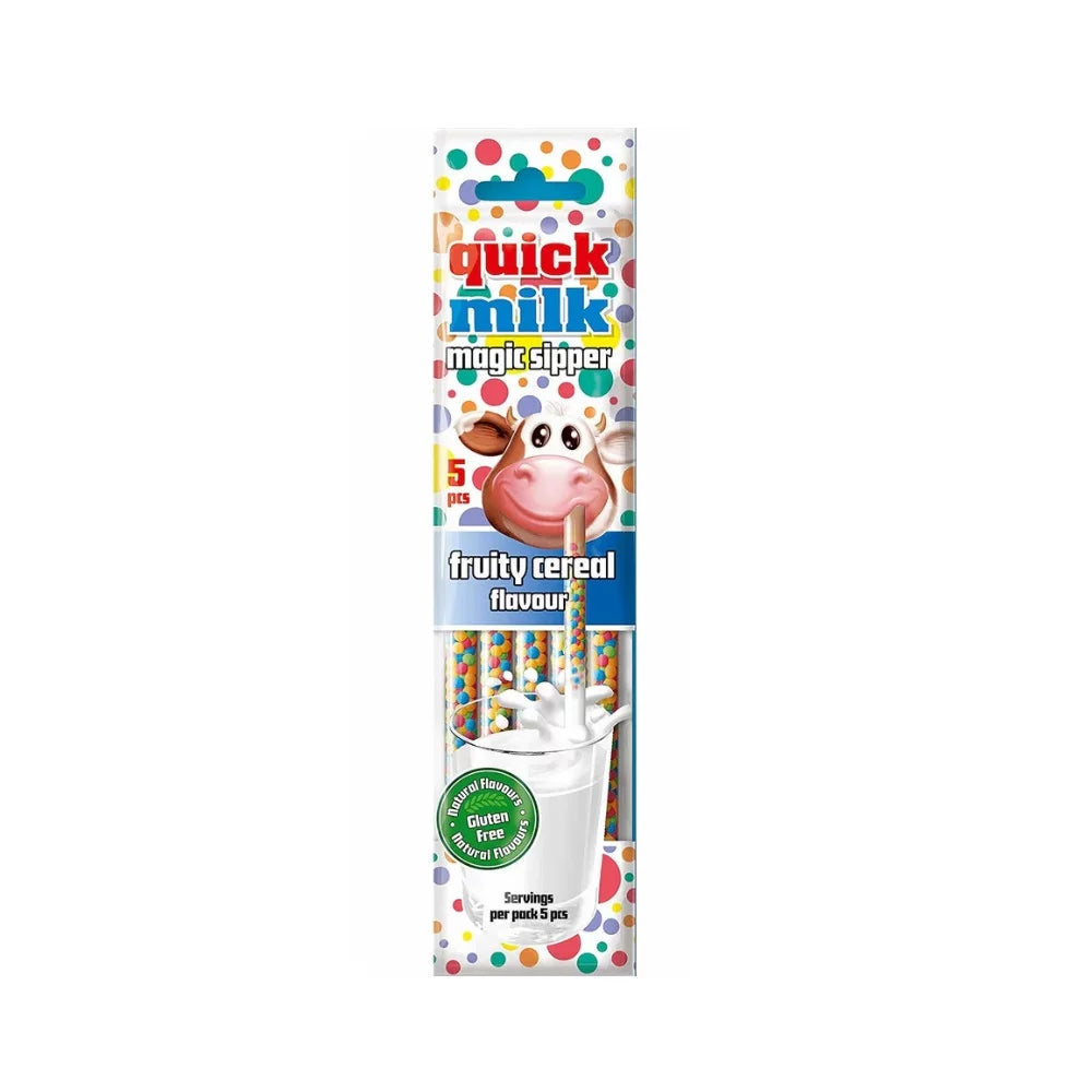 Quick Milk - Strohhalme mit Geschmack - fruity Cereal - 5er Packung 30g