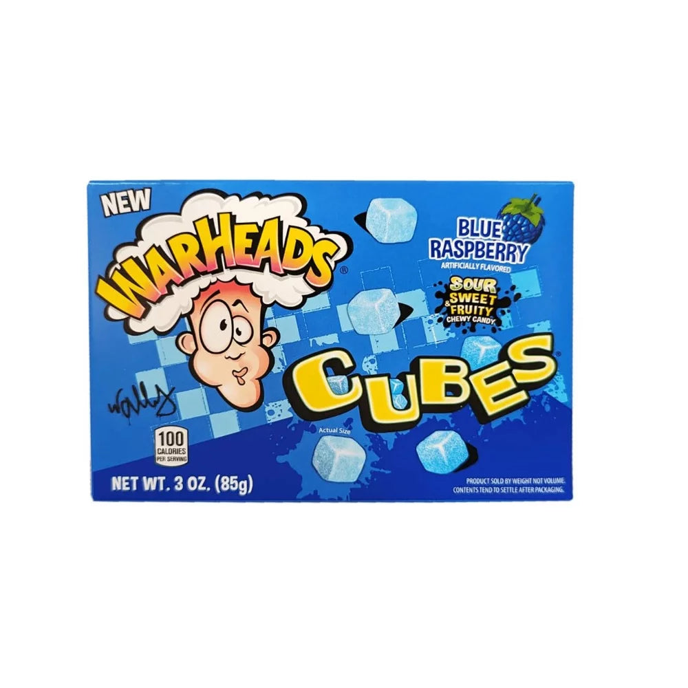 Warheads - Blue Raspberry Cubes - Theater Box - 85g