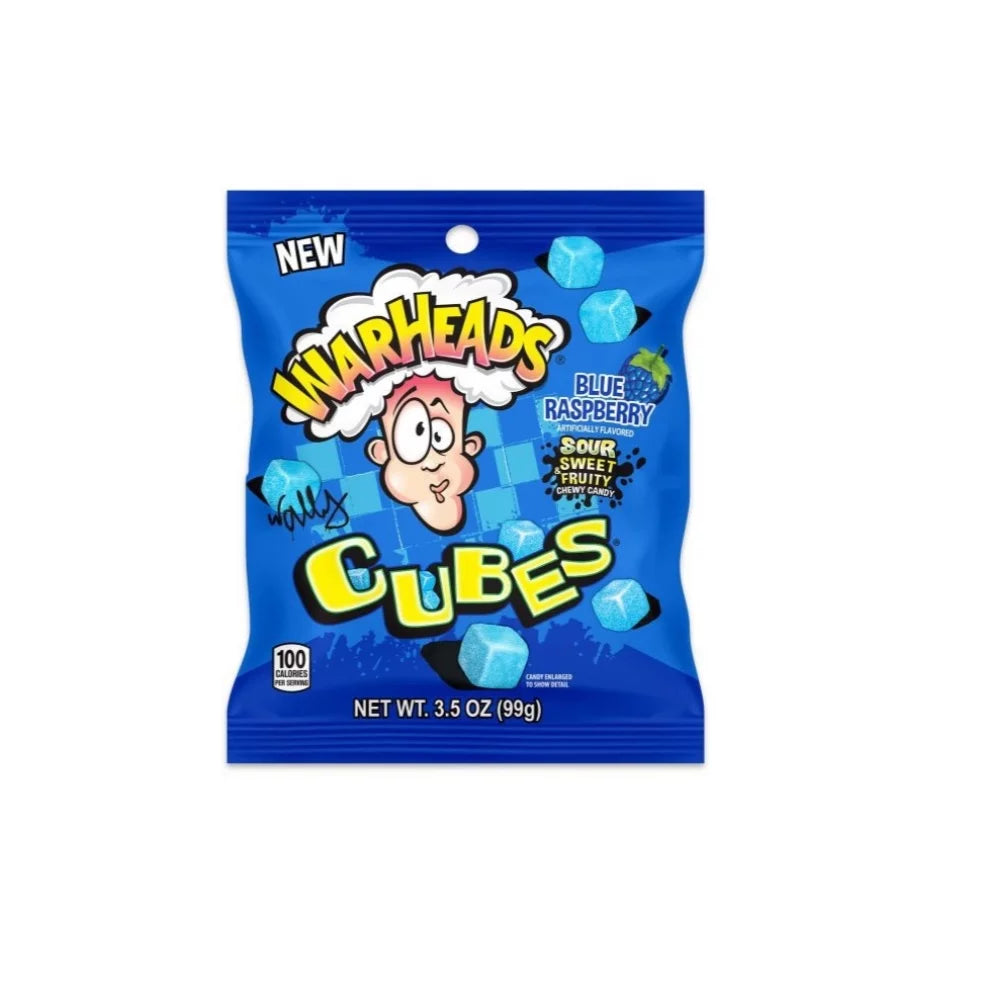 Warheads - Blue Raspberry Cubes - Tüte - 99g